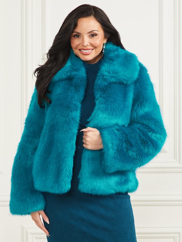 Guess pink fur hotsell jacket