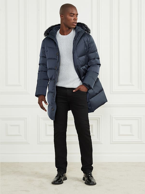 Guess twill asymmetrical fit and flare coat hot sale