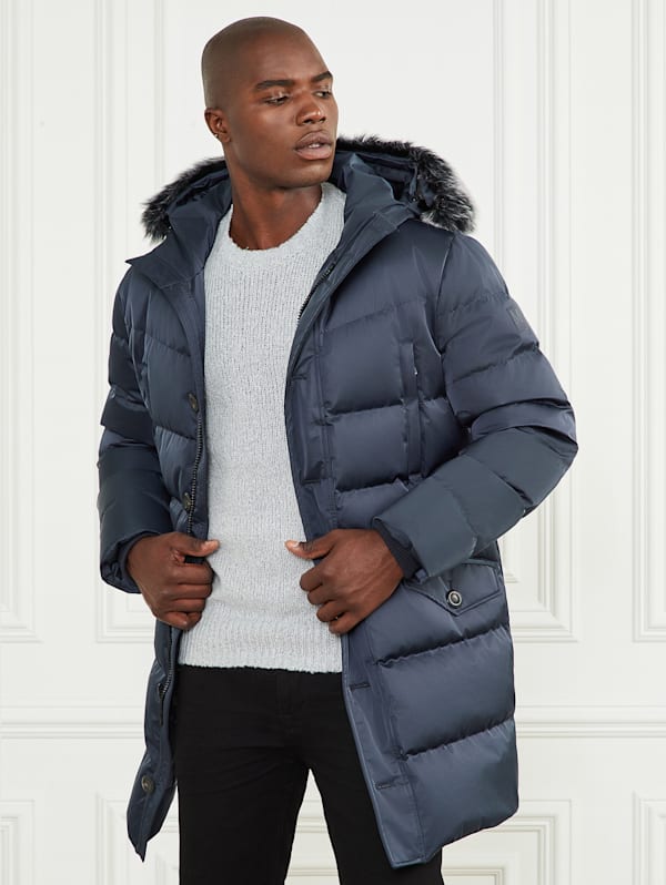 Guess twill asymmetrical fit and flare coat hot sale