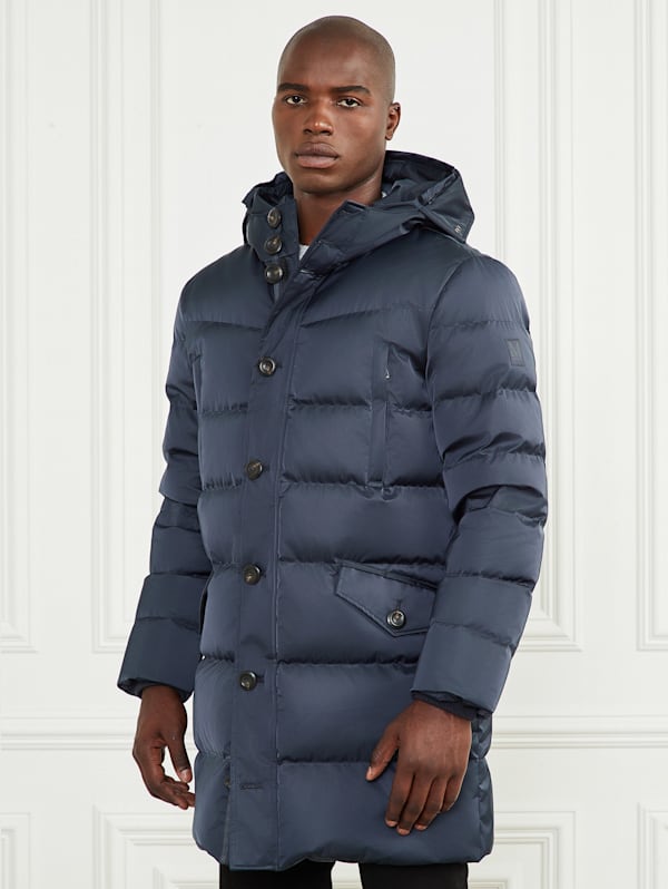 Guess twill asymmetrical clearance fit and flare coat