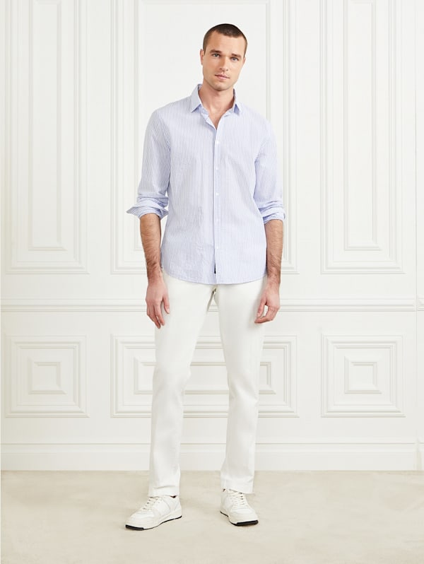 Seersucker Italian Notched Cuff Shirt | GUESS
