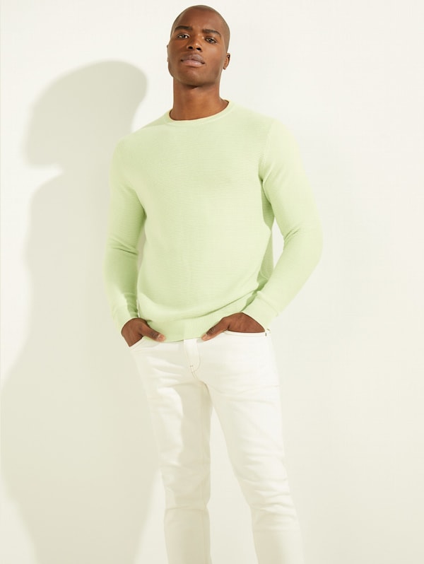 Mens Ribbed Crew Neck Sweater