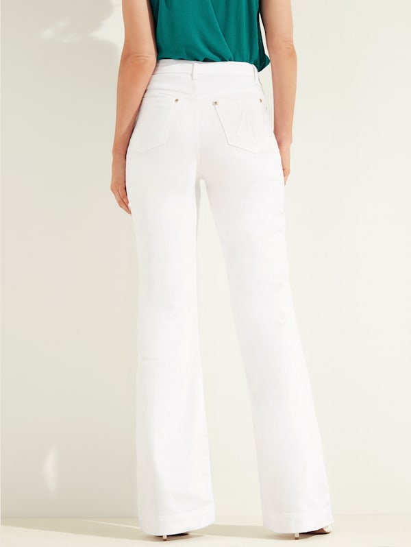White flare leg online jeans