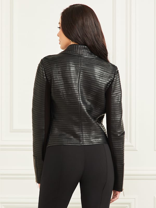 Shayna Drape Leather Jacket | Marciano
