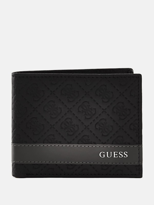 GUESS BLACK LEATHER WALLET FOR MEN | 31GU13X030