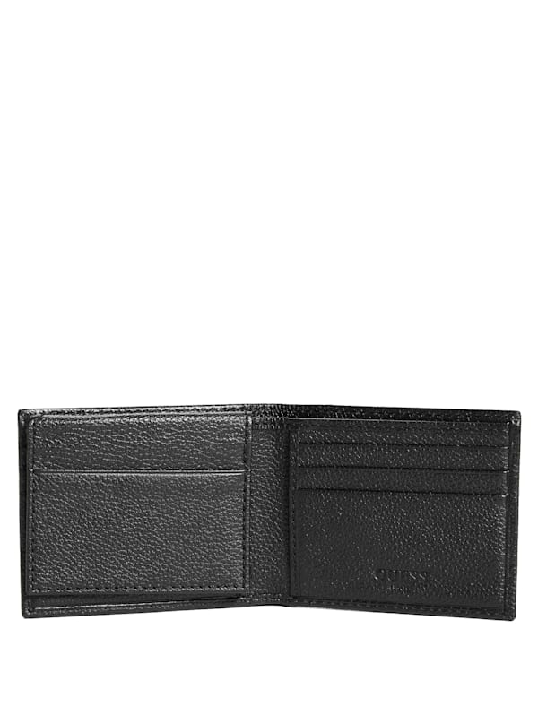 Men's Guess Leather Bifold Wallet - Black