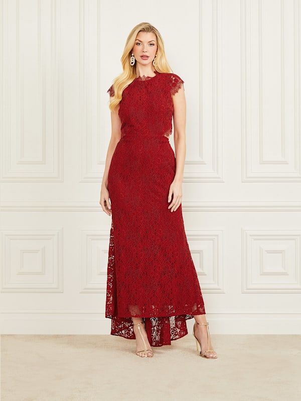 Lace maxi dress VICTORIA'S SECRET Red size 8 US in Lace - 27241354