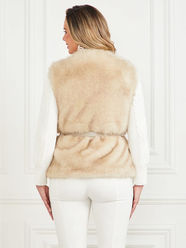 Honey Faux Fur Vest Marciano