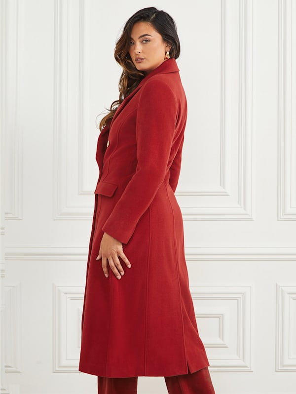 Guess red top wool coat