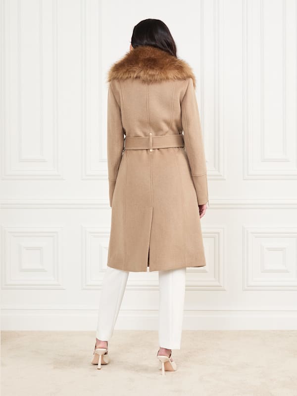 Tan belted wool coat 2025