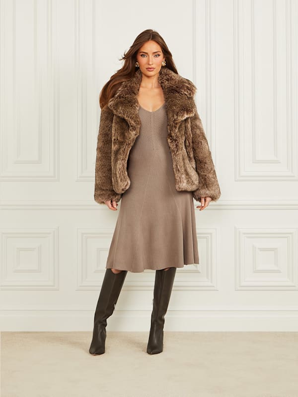 Guess dessie faux fur 2025 jacket