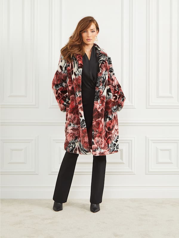Belle Faux Fur Coat GUESS Canada