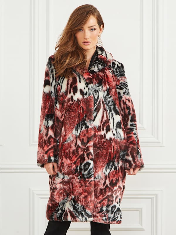 Guess animal print store coat
