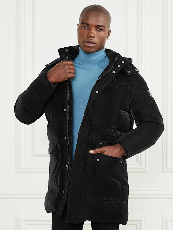 Long Down Hooded Jacket GUESS