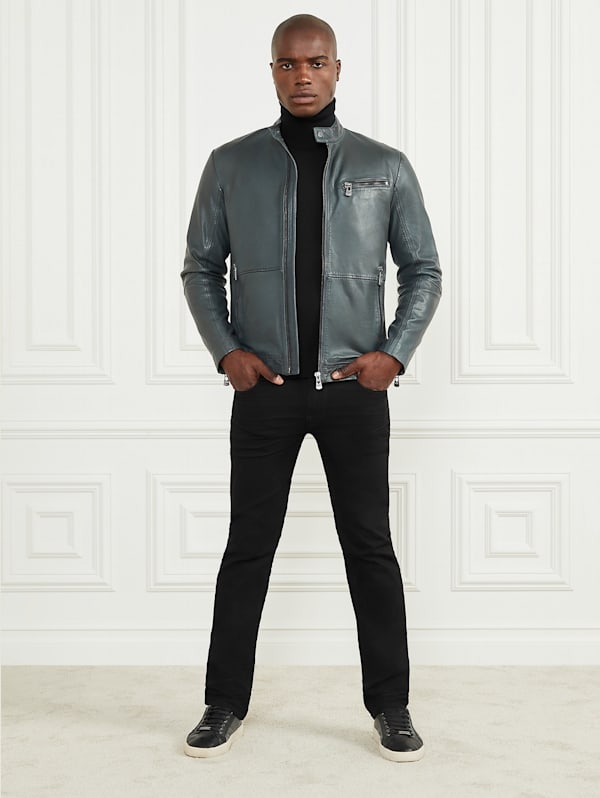 Guess biker leather jacket online
