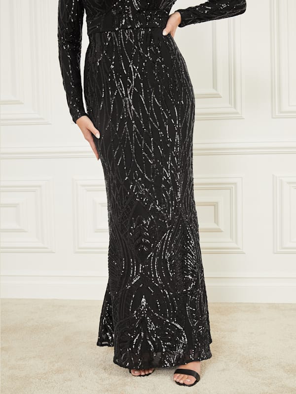 Guess averill mesh sequin dress shop