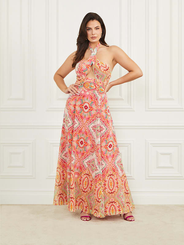 Normani Halter Maxi Dress GUESS Canada