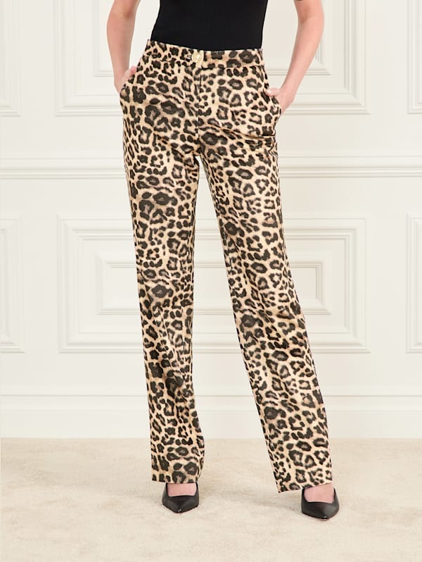 Pamela Printed Velvet Pant GUESS Canada
