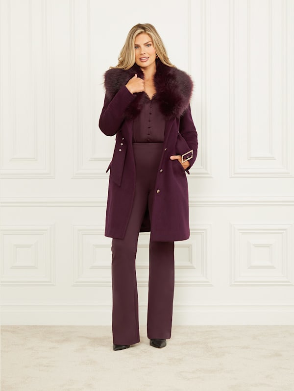 Loreta Wool Blend Coat GUESS Canada