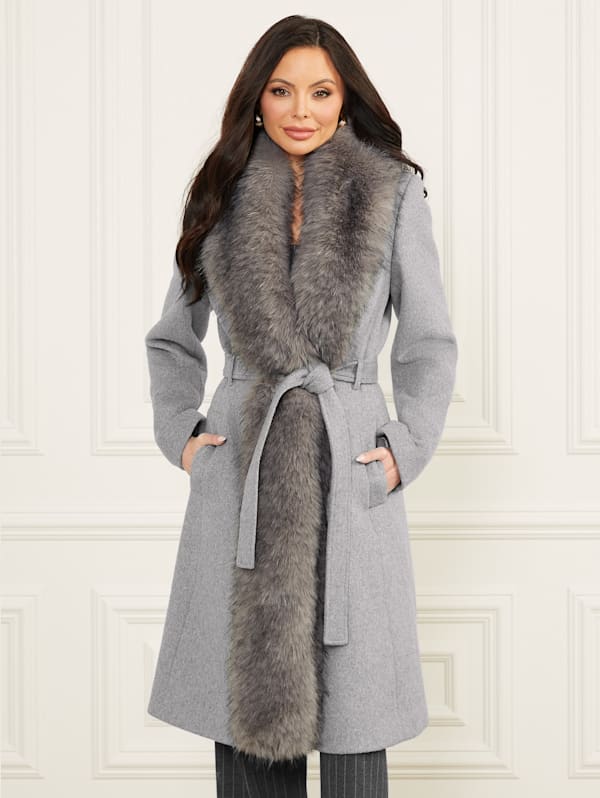 Guess grey coat top