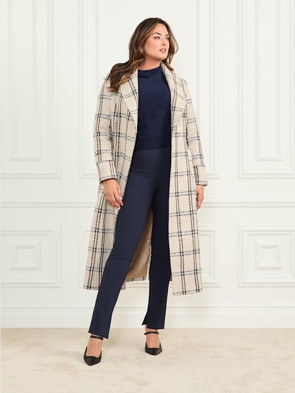 Guess plaid coat store