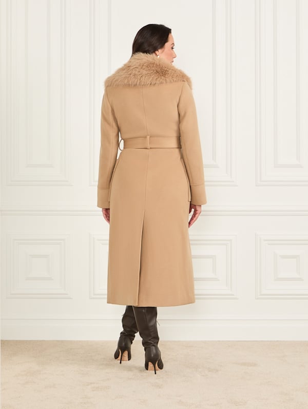 Marciano Charlize Wool Blend Coat Beige 40