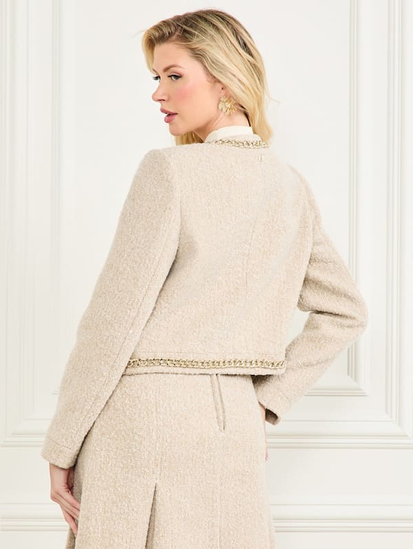 Helene Cropped Tweed Jacket GUESS Canada