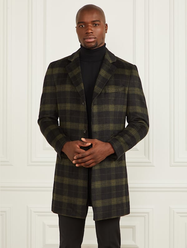 Guess plaid coat sales