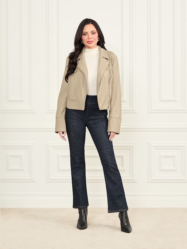 Faux Leather Moto Jacket GUESS