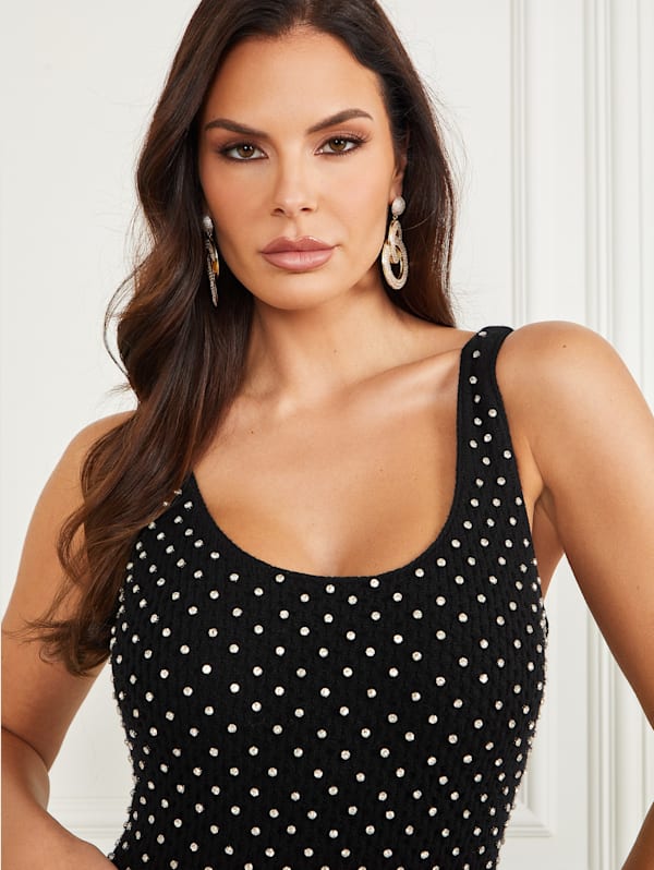 MARYLING - MARYLING Style - Spaghetti strap dresses are paired with a black  long sleeved top and crisp white shirt for a stylish and casual layered  look. Worn with heels for a