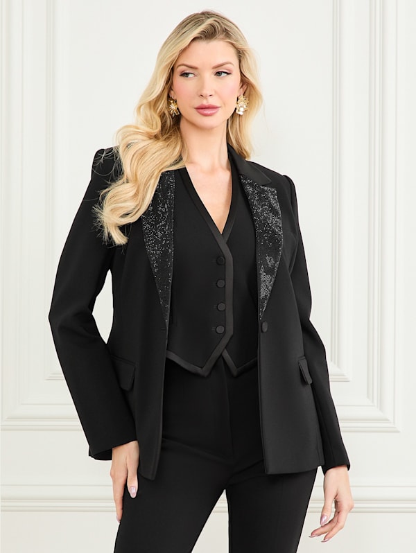 Beaded blazer dress on sale
