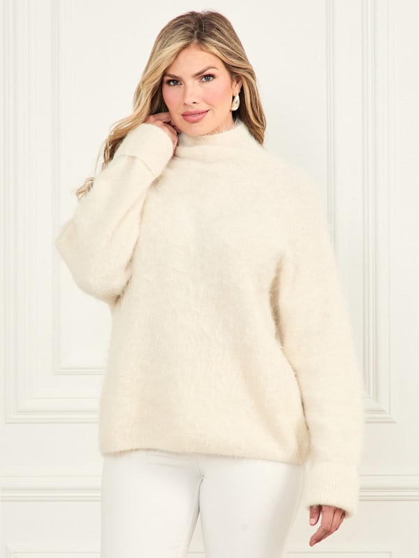MARCIANO Tanya Furry Sweater White S