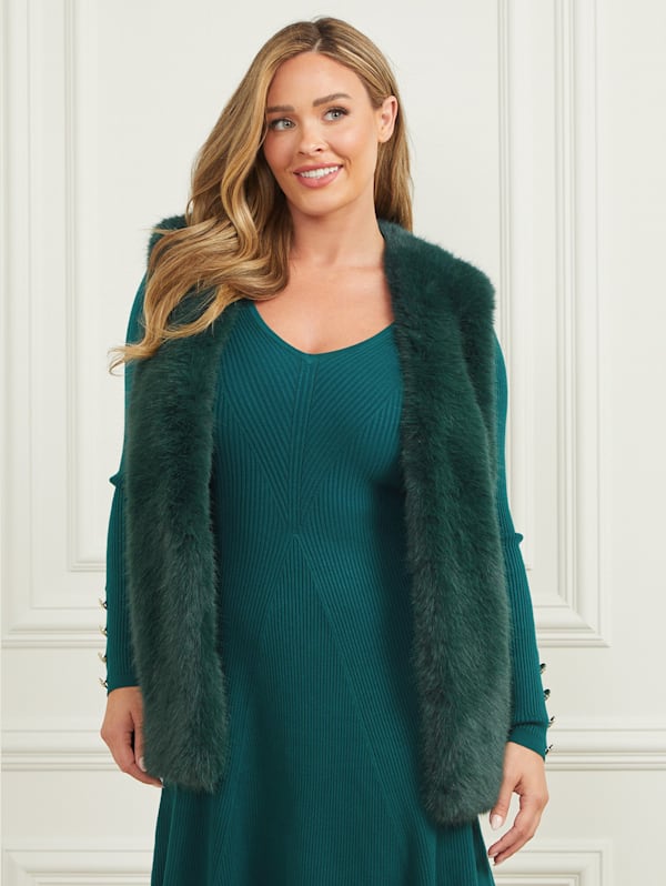 Chloe Faux Fur Vest GUESS Canada