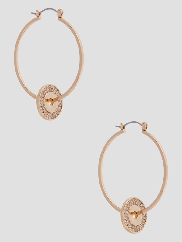 Guess rose gold hoop earrings best sale