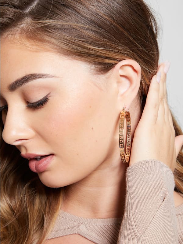 Guess hoop earrings gold sale