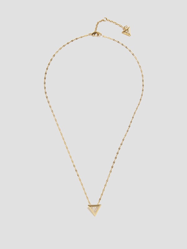 Eco Gold Tone Triangle Charm Necklace