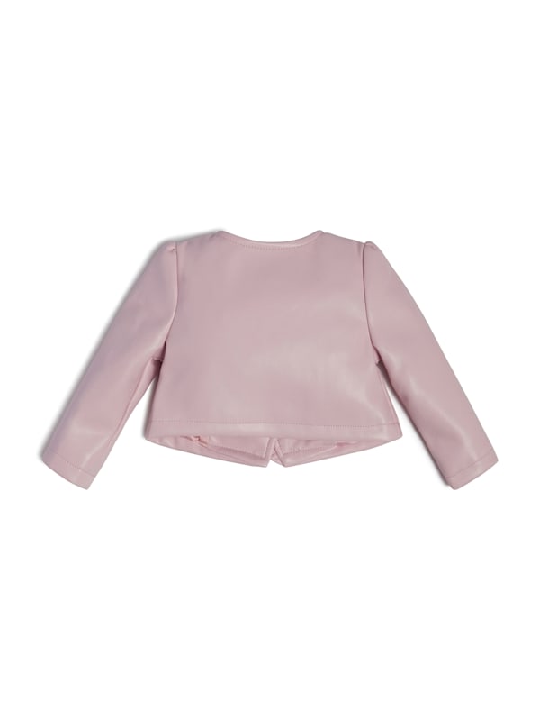 Guess pink leather jacket clearance