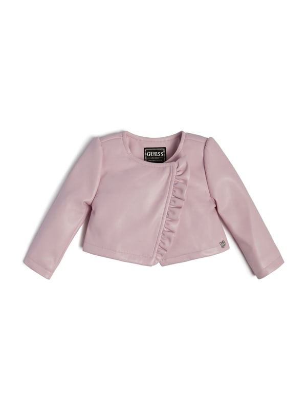 Guess pink leather jacket outlet