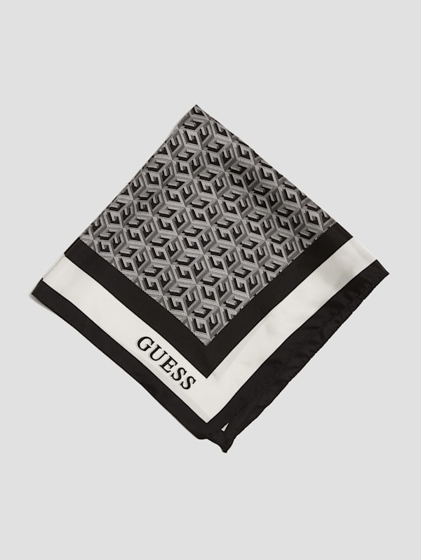 GUESS G Cube Silk Scarf Steel