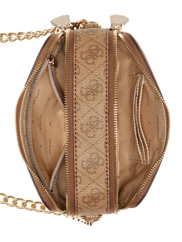 Guess Noelle Latte Logo Cross-body Bag