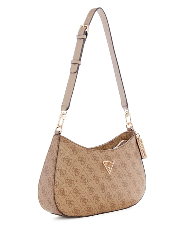 Guess Kamryn Q Logo Shoulder Bag in Brown