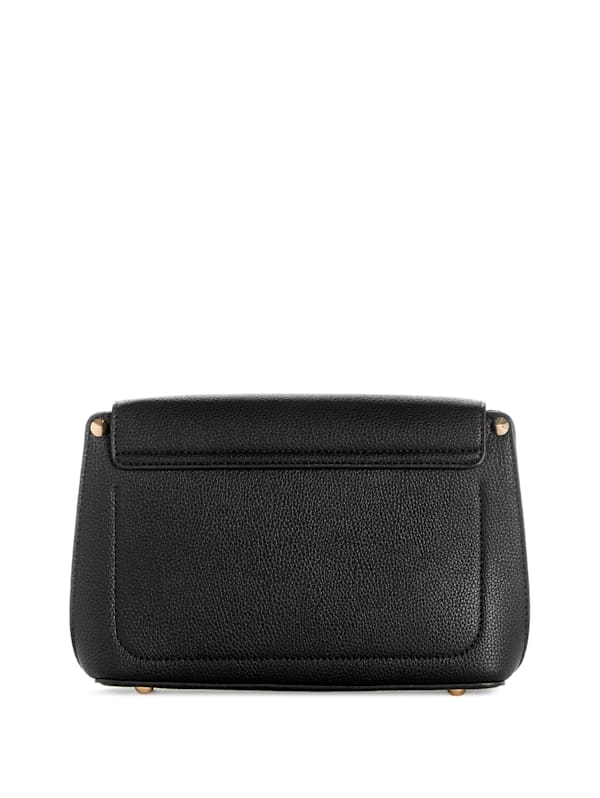 GUESS Meridian Flap Shoulder Bag, Black: Handbags