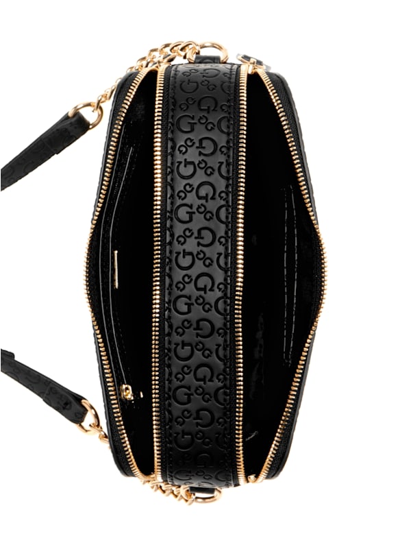 Factory Zakaria Debossed Logo Double Zip Crossbody Black One Size