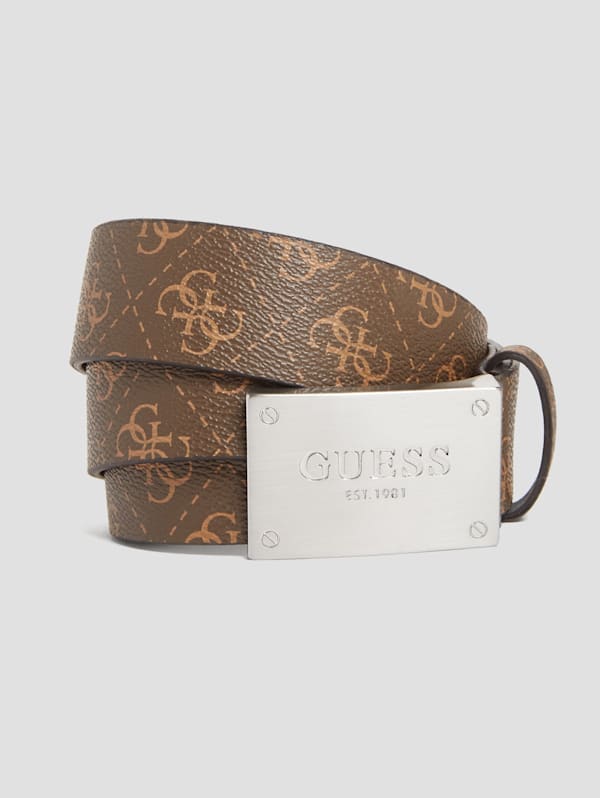 Louis Vuitton Monogram Plaque Belt in Brown