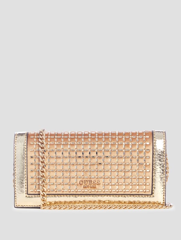 Gilded Glamour Mini Crossbody Clutch GUESS Canada