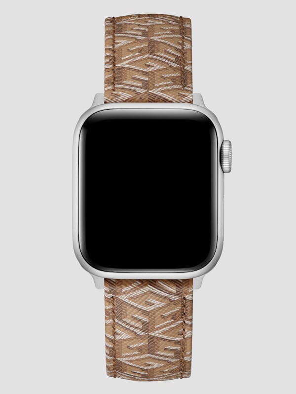 GUESS G cube Brown Leather 38 40 mm Band For Apple Watch Brown