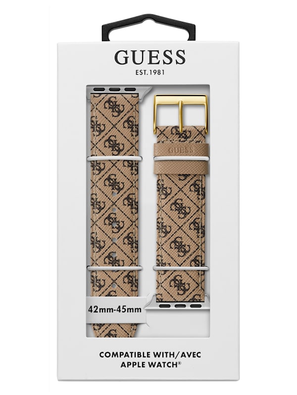 Guess Women's Logo Leather Apple Watch Band