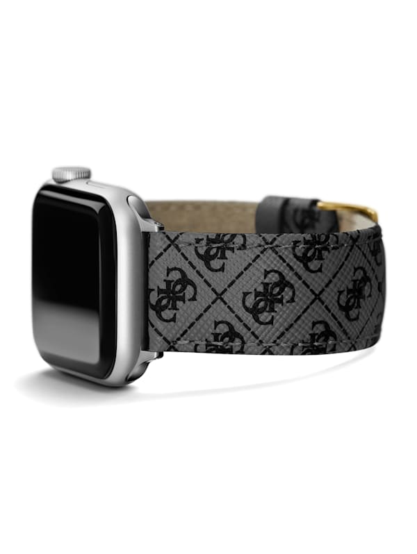 Guess Logo Leather Band for Apple 38-40 mm | Black, Genuine Leather