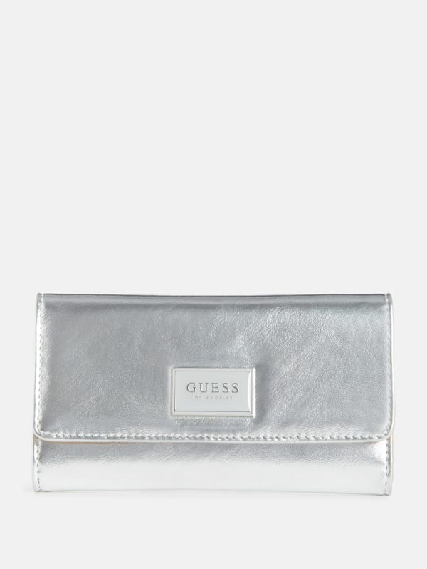 Abree Metallic Slim Clutch Wallet GUESS Factory
