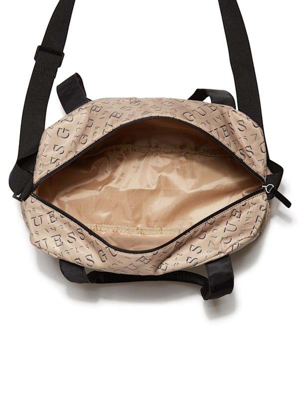 Factory Nylon Weekender Duffle Bag Beige